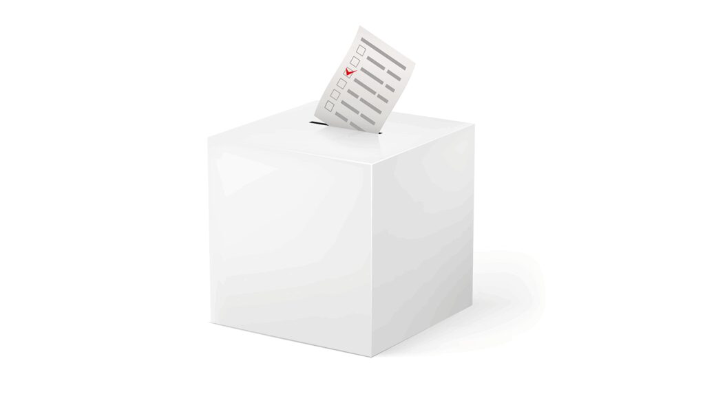 A stock graphic of a ballot box.