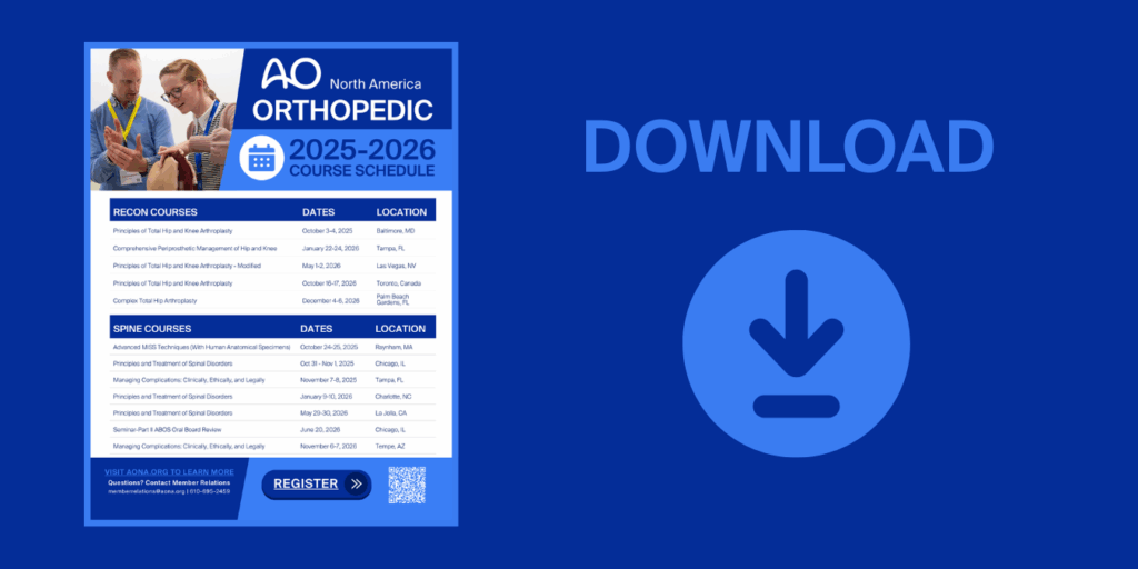 2025-2026 AO North America Orthopedic Course Schedule